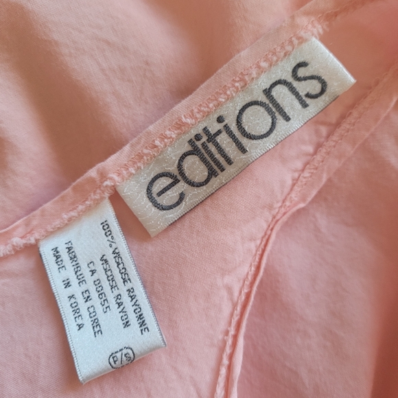 Vintage 80s pink tank with lace applique neckline detail - Picture 4 of 8